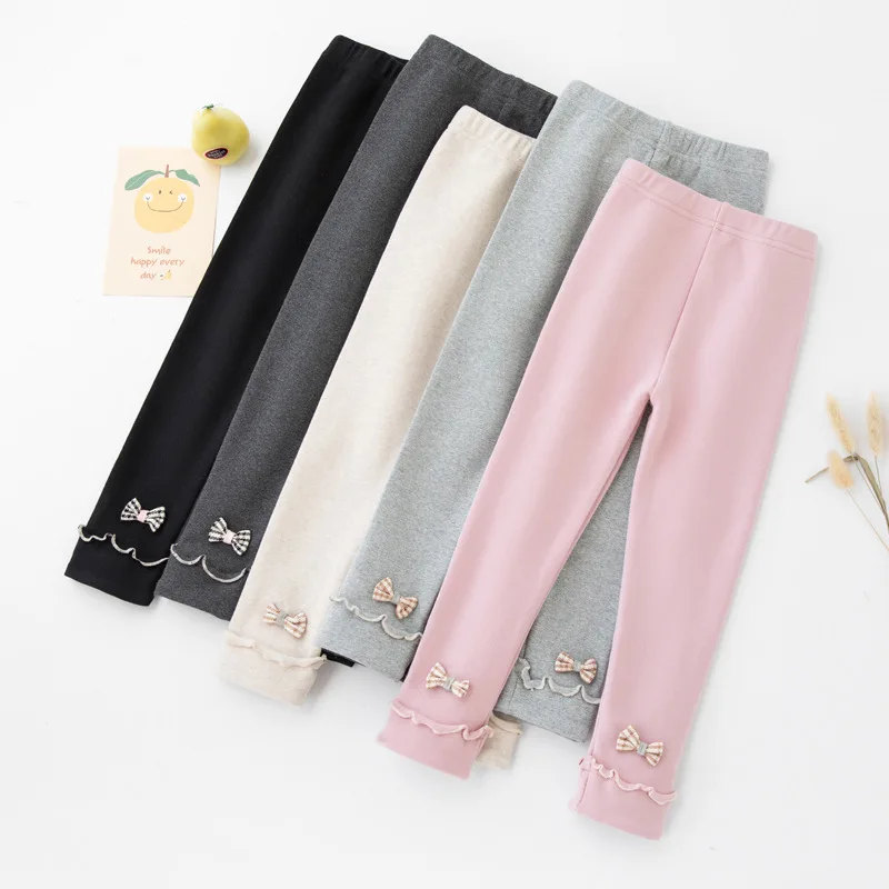 

new sping autumn girl pants cotton Children pant kids students clothes 2-8year 100-150cm baby bow leggings