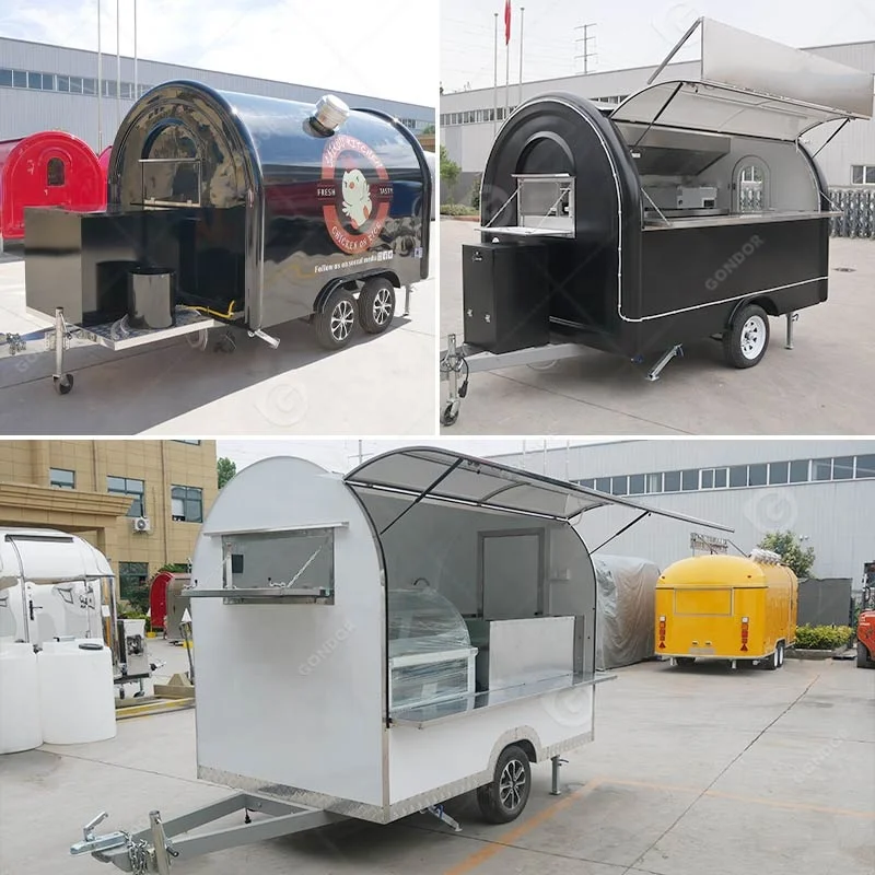 Street Stall Coffee Sushi Food Truck Mobile Barber Camper Van Pizza Retail Trailer with Oven for America customize