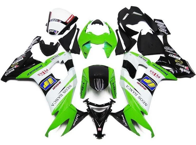 Fairing Kit For KAWASAKI NINJA ZX-10R ZX 10 ZX10 R 10R 1000 green black white ZX10R 08 09 10 ZX1000 2008 2009 2010 Bodys