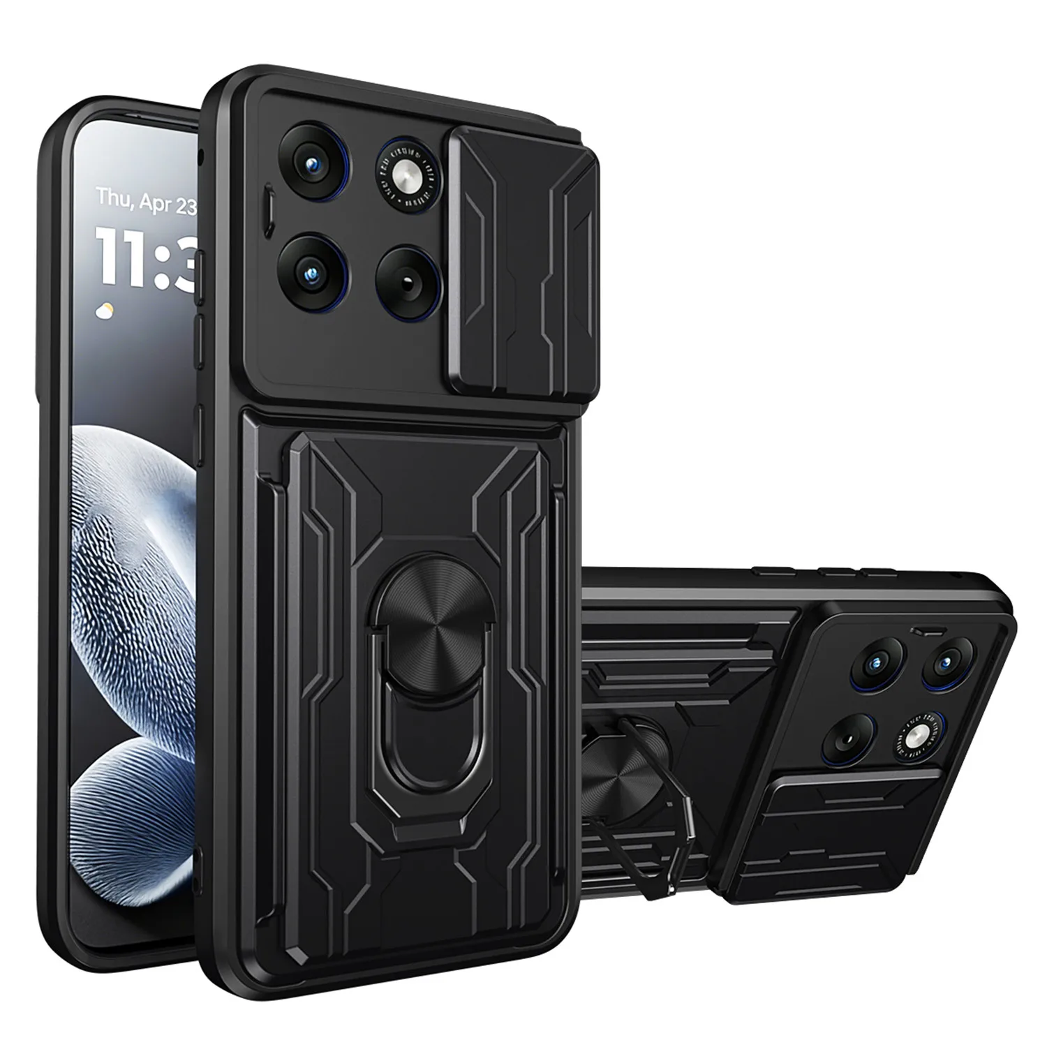 Schokbestendige lensbeschermende hoes voor Motorola Moto Edge 70 Fusion G86 G85 G56 G55 G35 G15 X70 air case armor kaarthouder slot cover