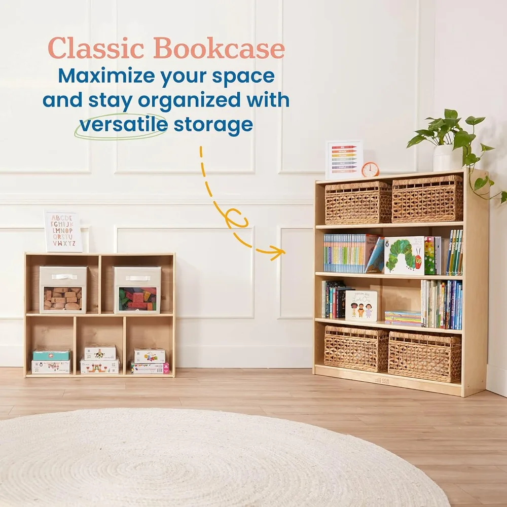 estante natural clássica com prateleira ajustável de 48 polegadas