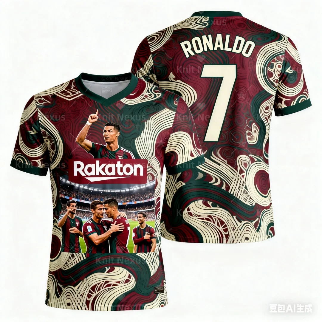 No. de Ronaldo 7 camiseta de fútbol para hombre, Camiseta deportiva con estampado 3d, camiseta de verano de secado rápido para hombre, ropa para niños, camiseta Y2k para mujer