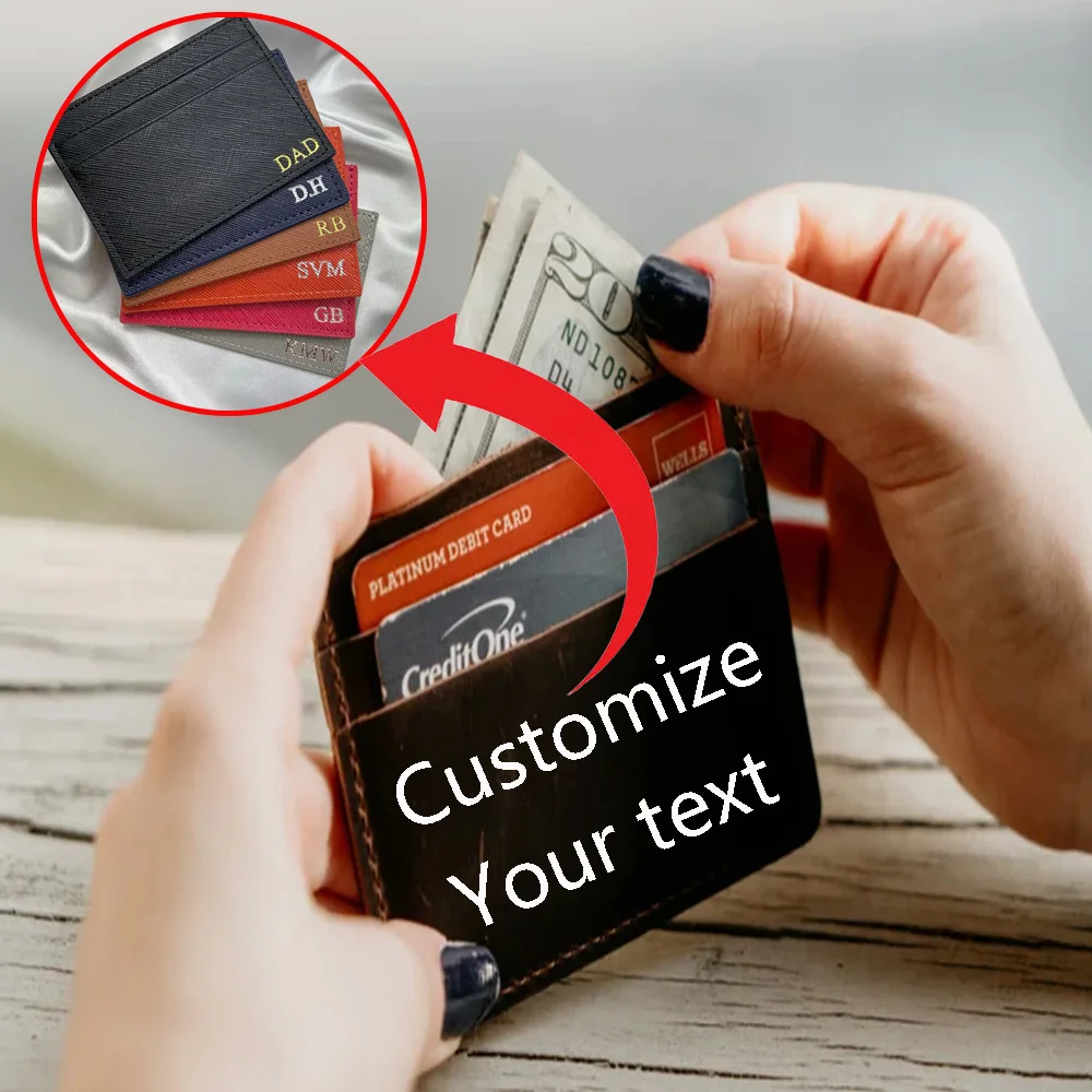 

Custom Leather Card Holder Creative high-end Leather ID Card Holder ultra-thin Card Holder Portable Credit Card Holder