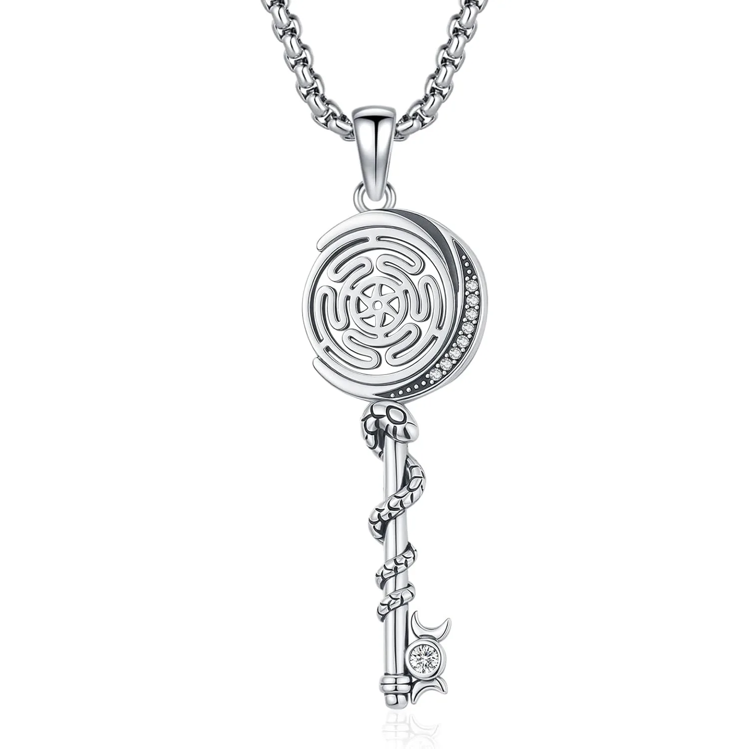 925-sterling-silver-hecate-key-necklace-witch-jewelry-triple-moon-goddess-pendant-snake-wiccan-pagan-amulet-for-women-men