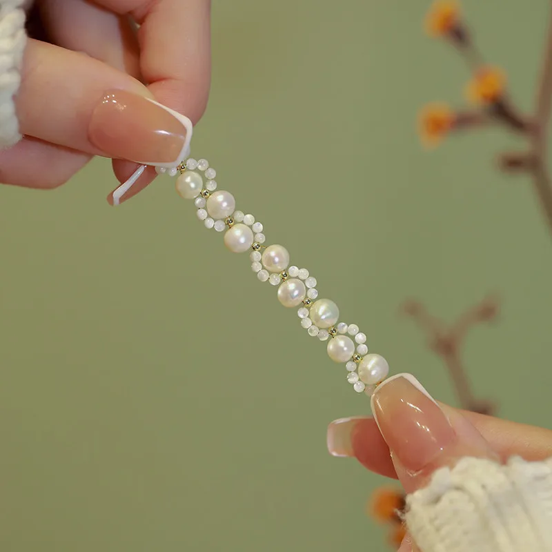 100% لؤلؤ المياه العذبة الطبيعية أنيق القط قدم تصميم 14K الذهب شغل السيدات سوار حلية تعزيز مجوهرات للنساء هدايا