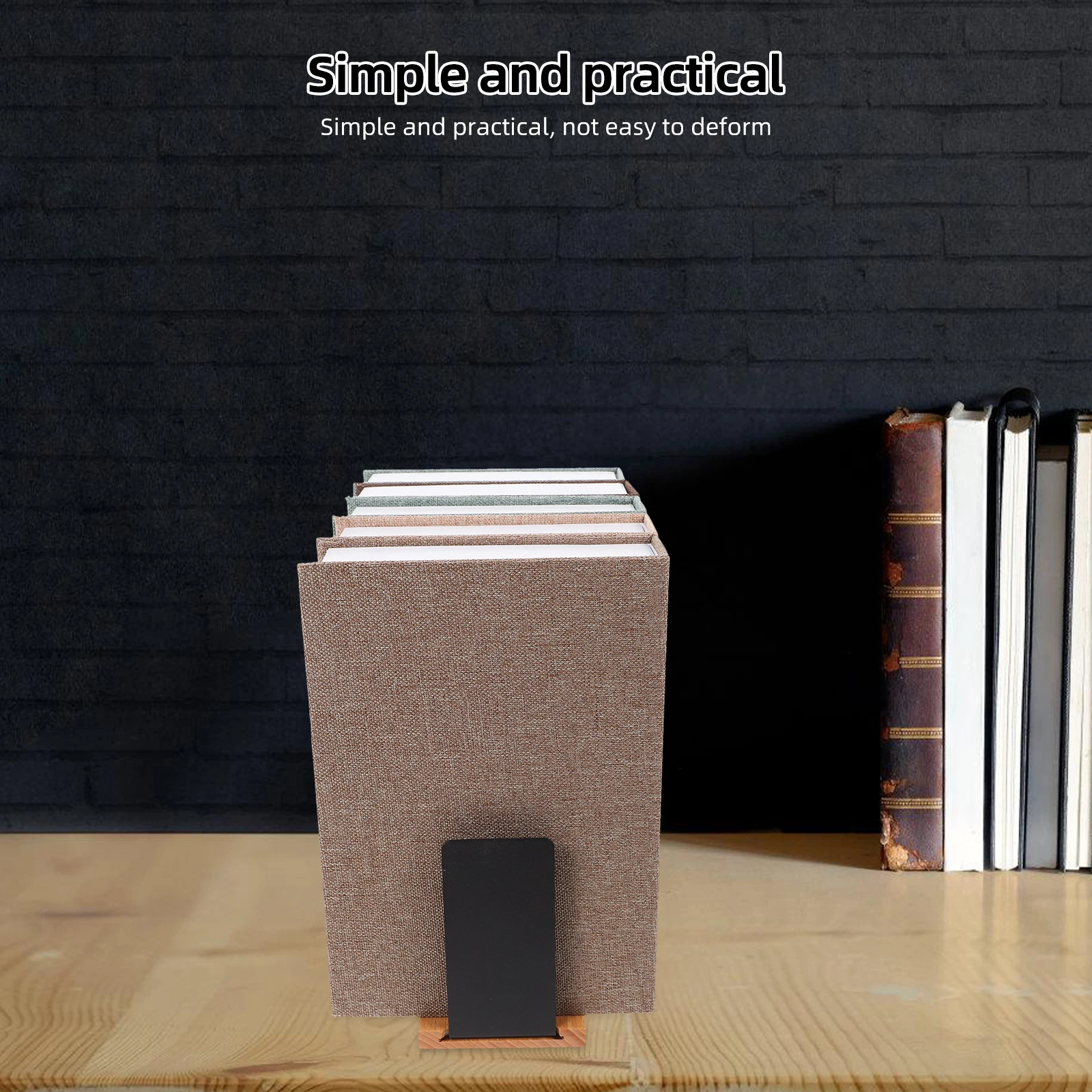 

2pcs Wooden Bookends Wood Book Ends Sturdy Decorative Bookshelf Organizer Page Holders Smooth Edges Office Home Dorm Use