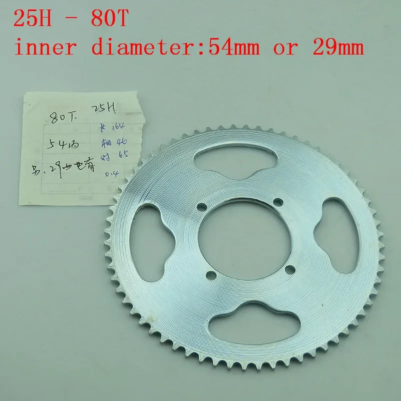 29/54mm 80 Tooth 25H Rear Chain Sprocket For 2 Stroke 47cc 49cc Engine Chinese Mini ATV Quad 4 Wheeler Pocket Bike Scooter Goped