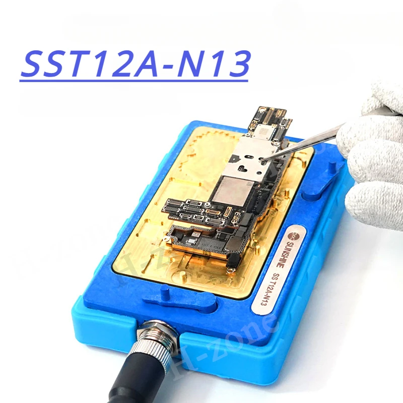 Sunshine T12A-N13 piattaforma di saldatura della stazione di preriscaldamento per IPhone 13 Mini 13 PM tavolo di saldatura della scheda madre riscaldatore dissaldante