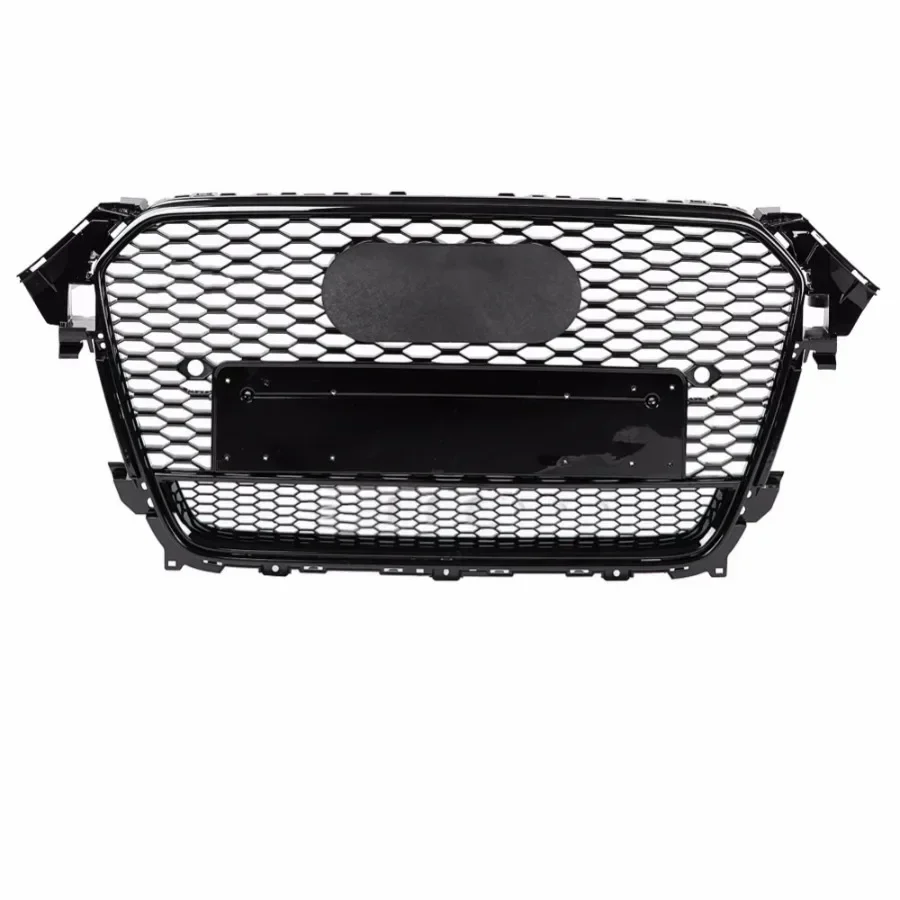 

For RS4 Style Front Sport Hex Mesh Honeycomb Hood Grill Chrome Black for Audi A4/S4 B8.5 2013-2016 For Quattro Style