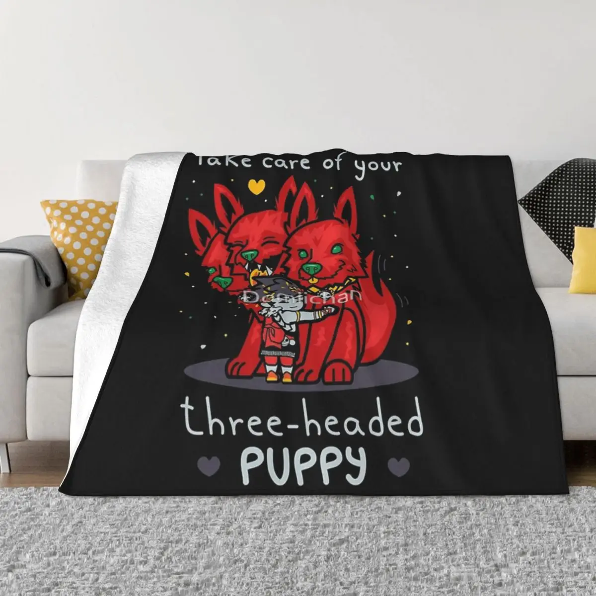 Three-headed Puppy Four Seasons Universal Blanket Office Can Be Covered Father's Day Gift