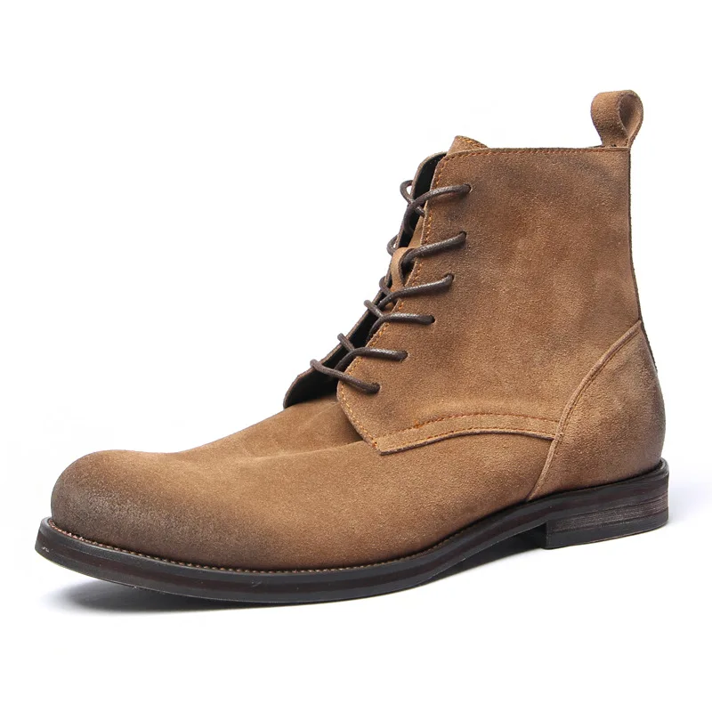 

Luxury Cow Suede Mens Ankle Boots 2026 Autumn British Style Genuine Leather Handmade Quality Comfortable Casual Business Shoes
