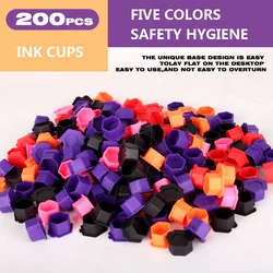 DM 200pcs Honeycomb Silicone Tattoo Ink Pigment Cups Holder Permanent Makeup Cups Container Ink Caps for Tattoo kits Supplies