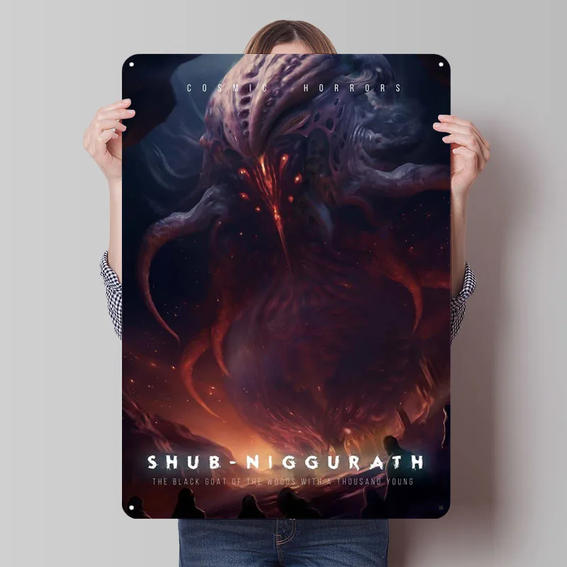 

Shub Niggurath Metal Poster Wall Art Decor Custom Retro Metal Tin Signs for Home Room Decoration Decorative Wall Frames Man Cave