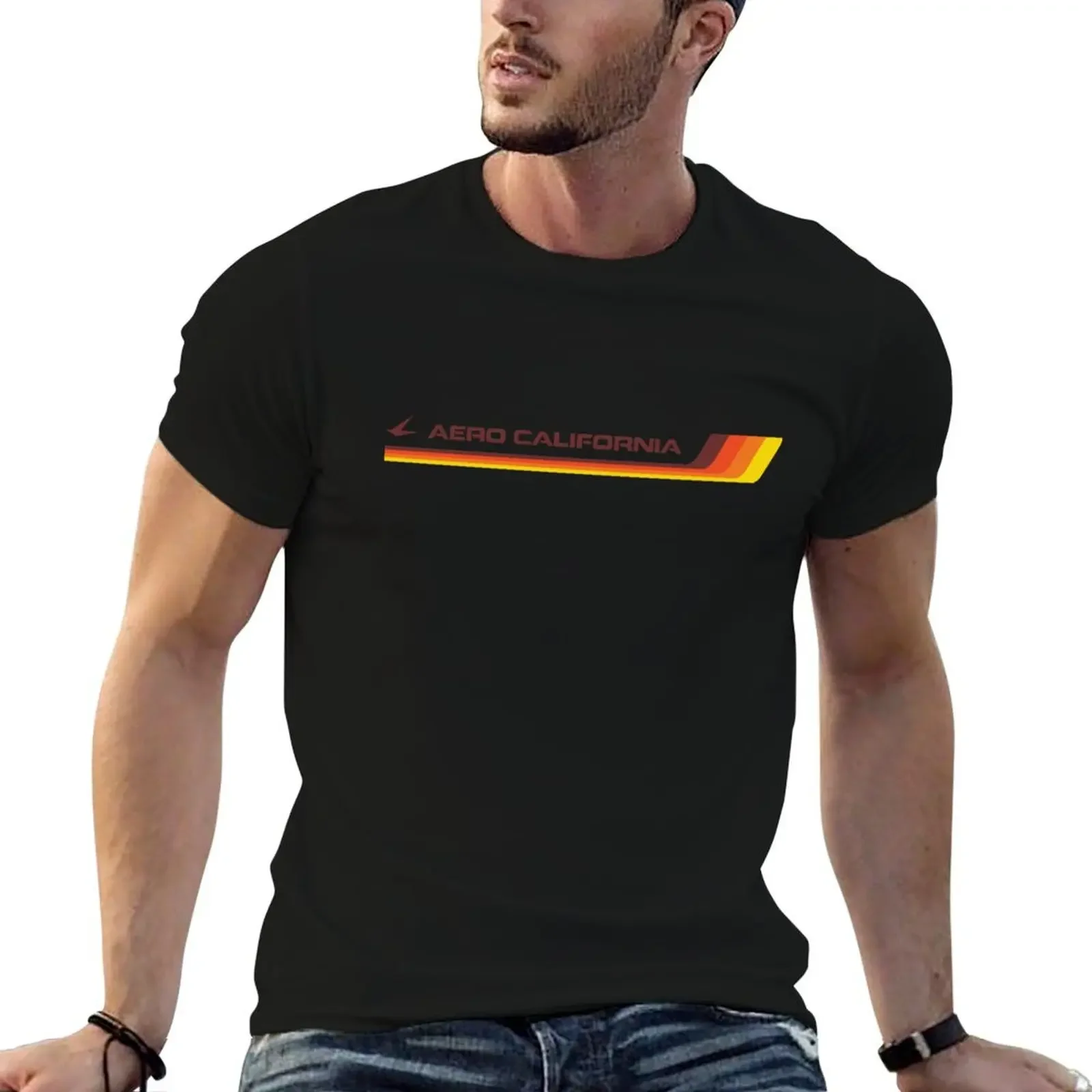 

Vintage 1970's Aero California airline logo T-Shirt cute clothes custom shirt T-shirts for men cotton