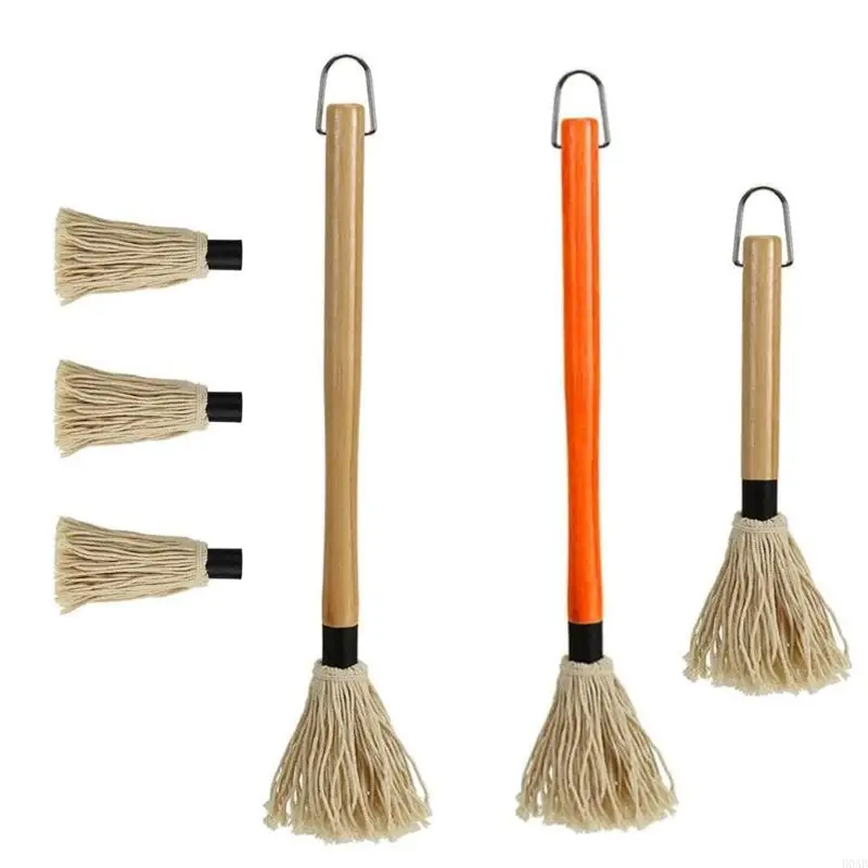 D0AB BBQ MOP Brush Set Brunch مع مقبض خشبي مناسب للخبز والشواية