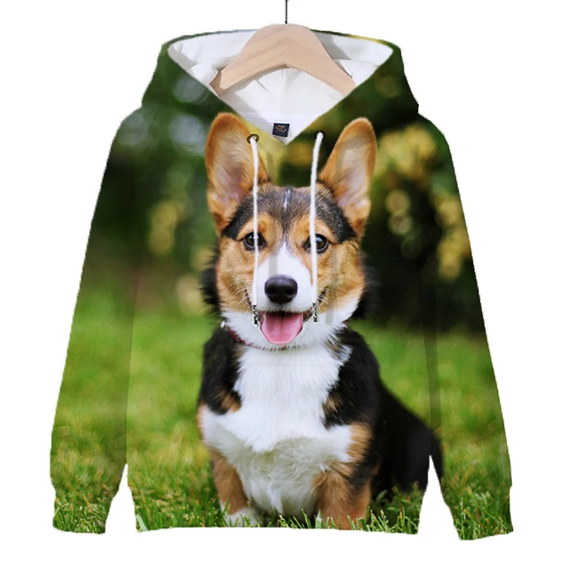 Aesthetic Dog Print Hoodies Children Long Sleeve Pullover Boys Animal Sweatshirt Autumn Girls Casual Tracksuit Kids Clothes