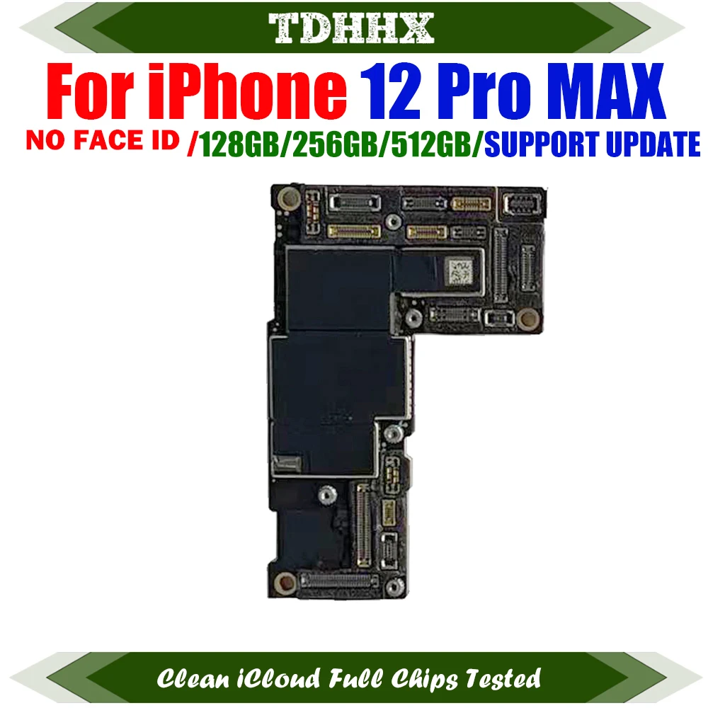 LL/A Version Clean iCloud Main Logic Board For iPhone 12 Pro Max With/No Face ID Camera Working Good Tested Motherboard Plate