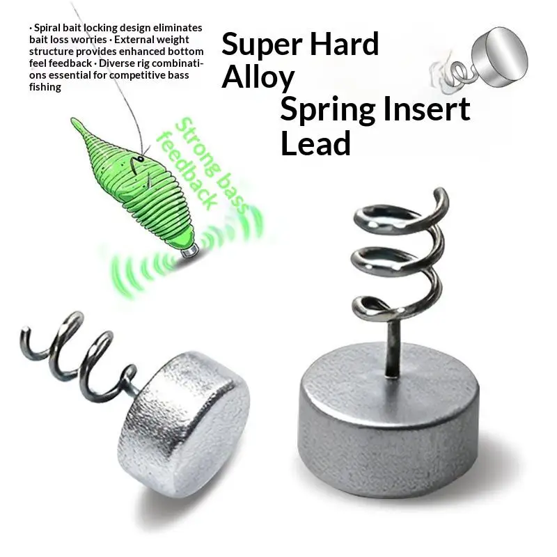 Spiral Bait Keeper Insert Weight 10Pcs Rustproof Soft Lure Spring Pin for Ned Drop Rig Freshwater Fishing