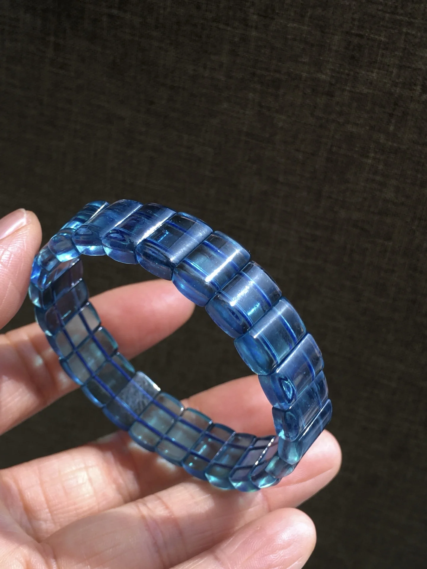 

13mm Natural Blue Aquamarine Bracelet Jewelry For Women Lady Men Luck Gift Stone Beads Healing Crystal Gemstone Bangle AAAAA