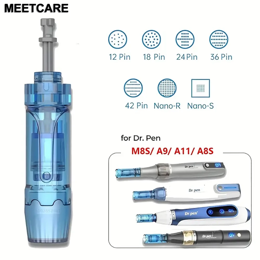 10 pz Cartuccia A Baionetta Ago per Dr Pen M8S /A8S/ A9/ A11 Microneedle 12/ 18/24/36/42 pin Rotondo/3D Nano Punta di Ricambio