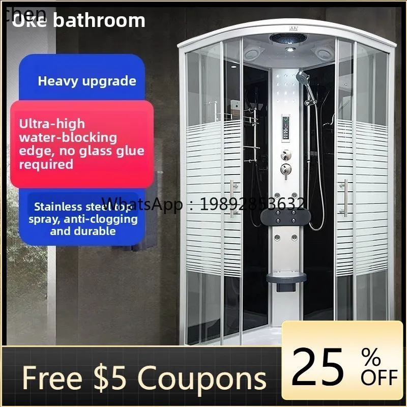 حمام متكامل مع دش وحوض استحمام وفاصل للحمام