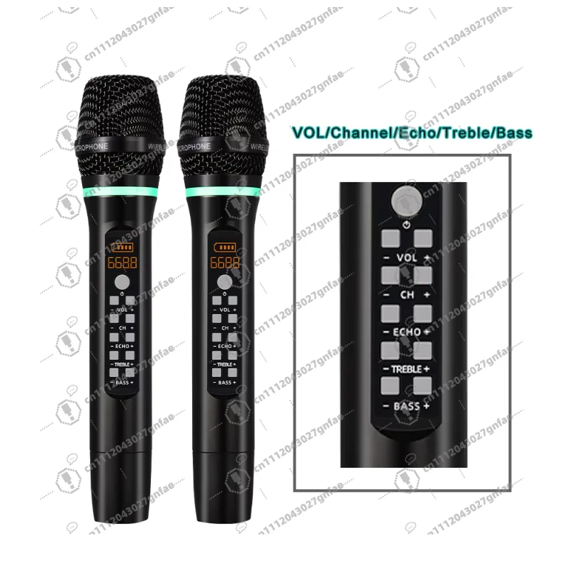 Professional Wireless Karaoke Echo Microphone Dynamic Determining Microphone Heart Polarity Pattern Metal Home Singing