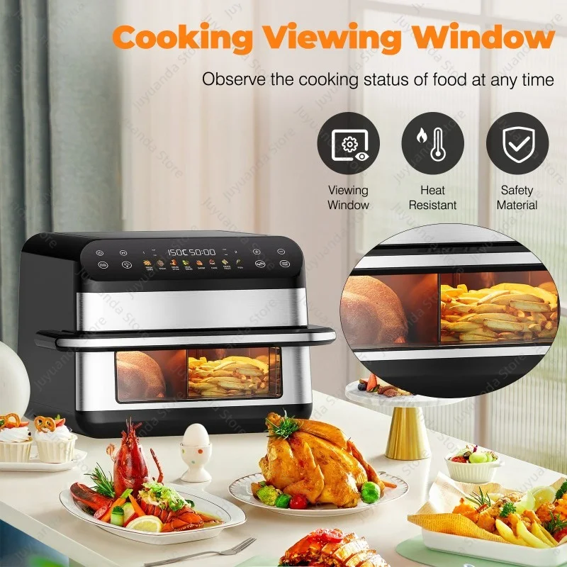 Air Pot Household Multifunctional Electric Oven Integrated Double Pot 10L Large Capacity Fully Automatic Visual European Regulat