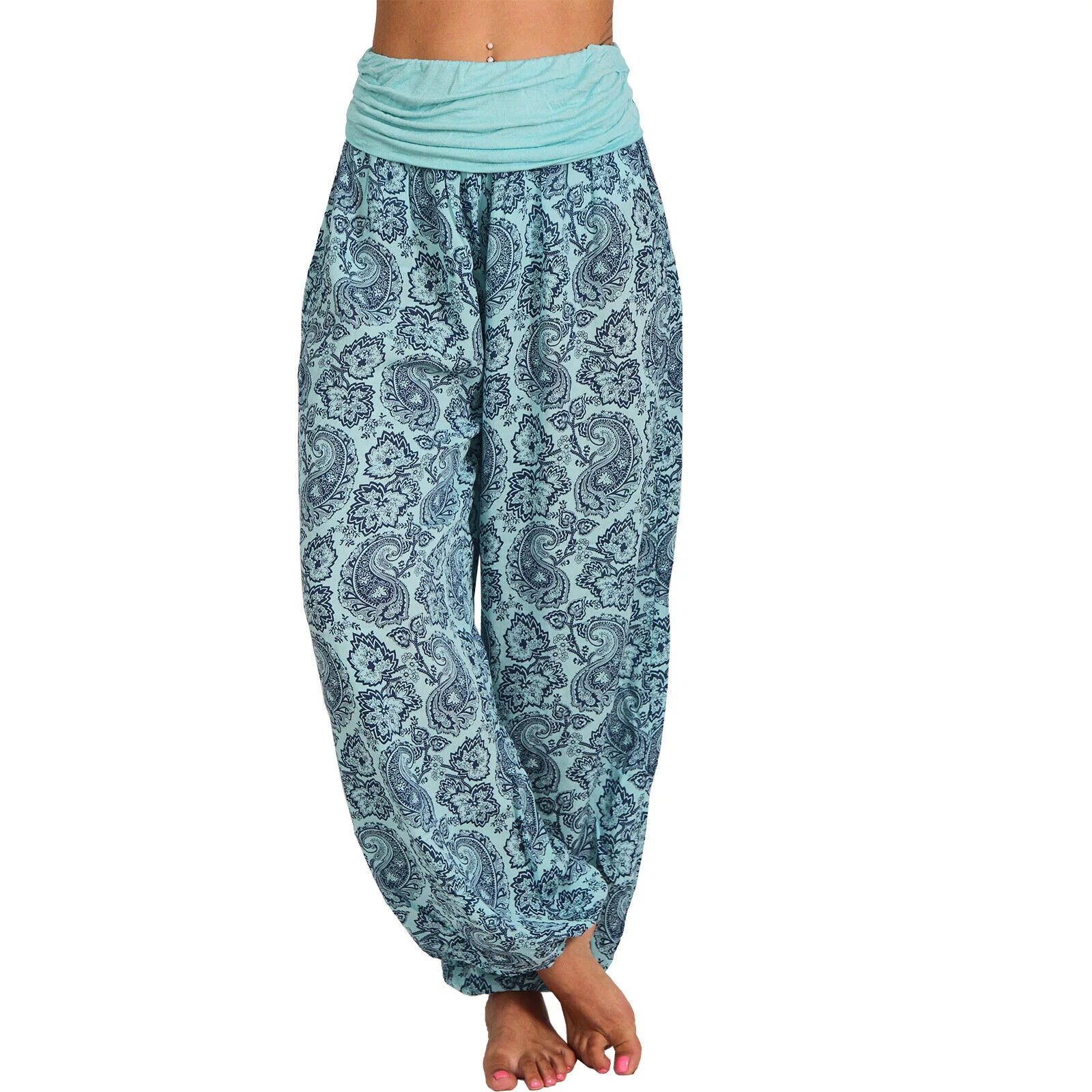 Digital Printing Long Wide-leg Pants Casual Pants Harlan Pants 2025 New Models Europe and The United States