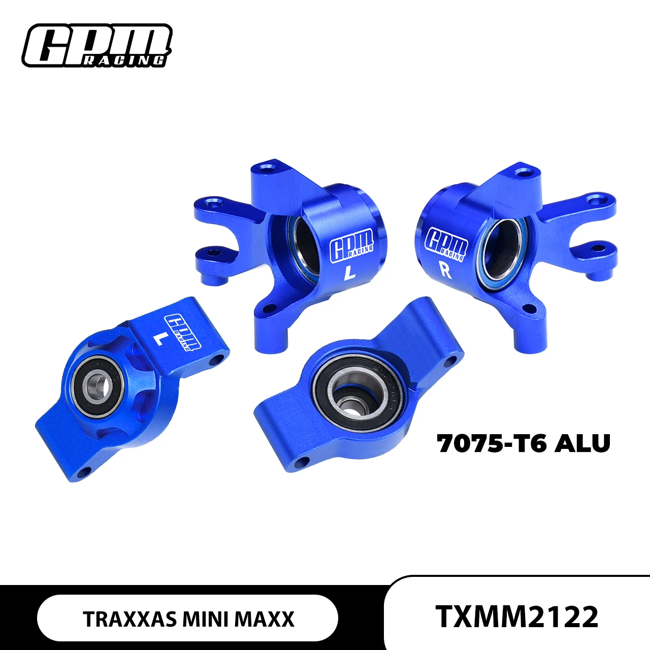 GPM TRAXXAS Mini Maxx XRT-108076-1 For 7075 Alu Front Steering Blocks &Rear Hubs Big Bearing