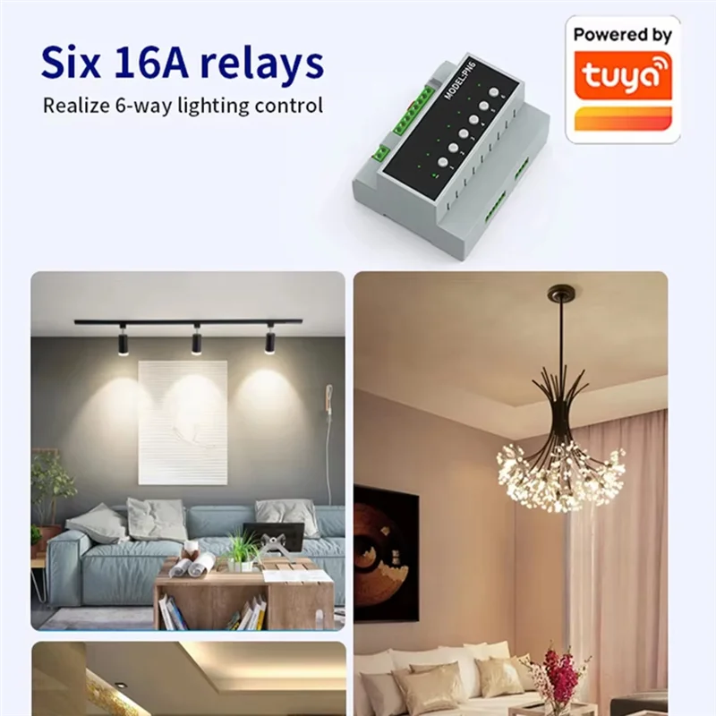 ELECT-Tuya الذكية WIFI 6CH 16A وحدة تبديل التتابع 110 فولت-240 فولت الطاقة التحكم عن بعد الأجهزة التحكم المطبق