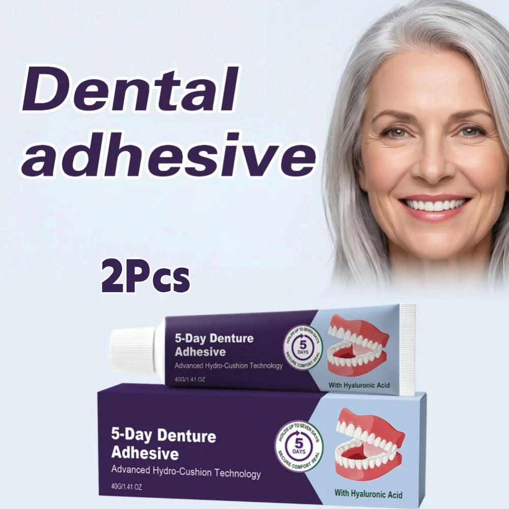 40g Denture Adhesive Cushion Glue Long-Lasting Soft Reliner Thermoplastic Tooth Glue Denture Grip Adhesive Teeth Care Products