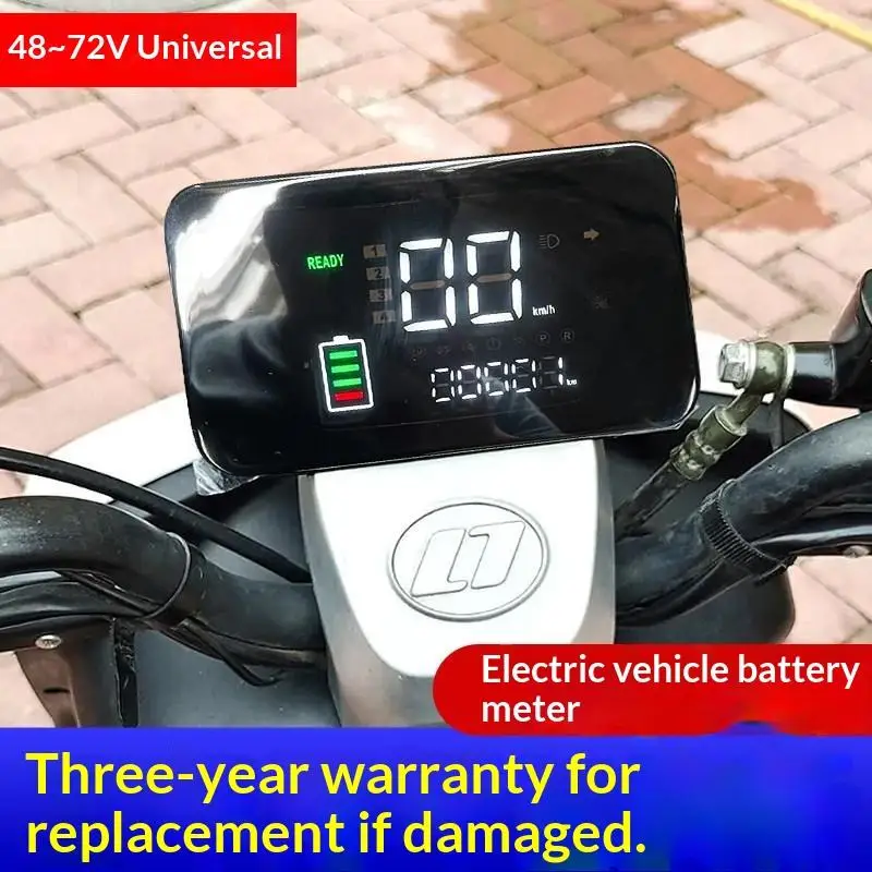 Electric Vehicle Speedometer LED Display Screen 48V 60V 72V Multi-Voltage Universal Fit for E-Scooter Motorbike Accessories