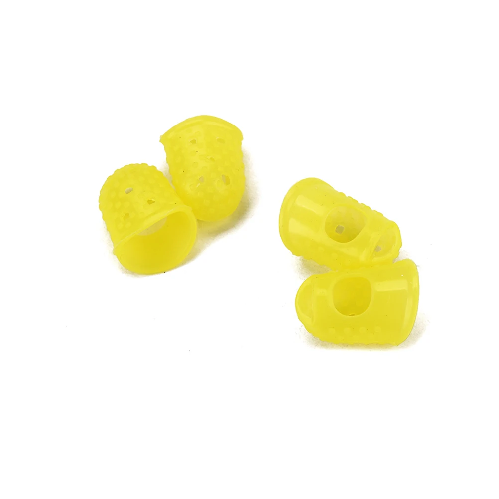 

4 Pcs Finger Cots Guitar Fingertip Protectors Caps Guards Covers Silicone Thumb