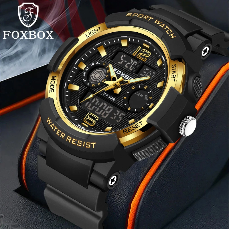 

LIGE модные спортивные электронные мужские часы, повседневные простые силиконовые ремешки, водонепроницаемые часы с двойным цифровым дисплеем, будильник и датой, часы для мужчин