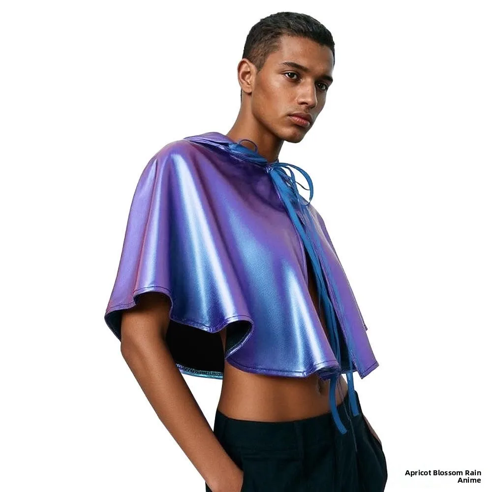 loween Laser Blue  Role-plang Hooded Cloak Sun Protection Clothes iny awl Performance Dopane Outfit Women