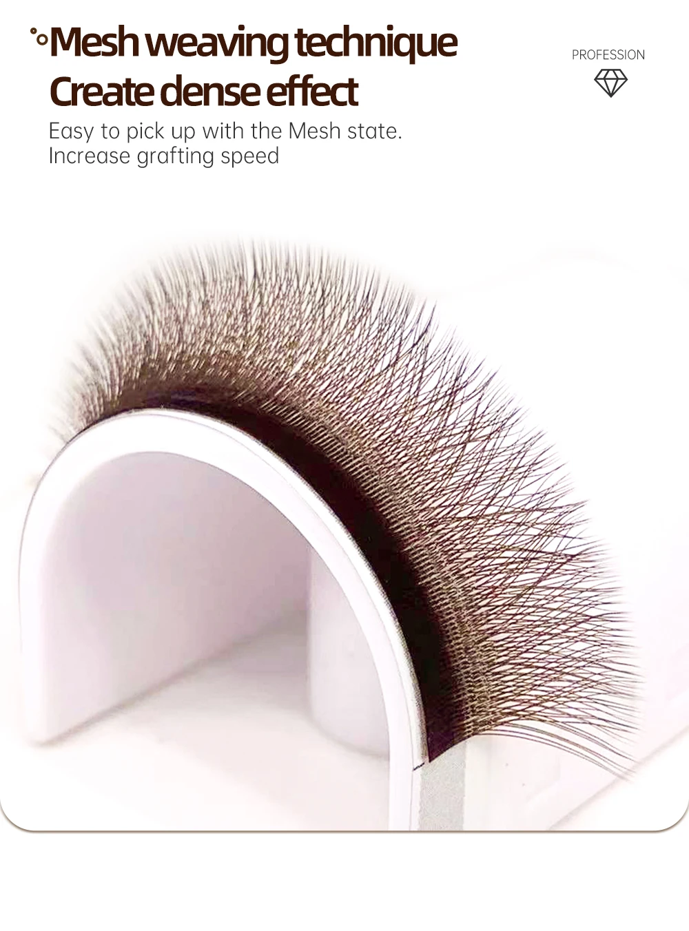 Yelix 4D-W Schwarz-Braun Kleeblatt-Stil Vorgefertigte Volumen-Wimpernverlängerungen Natürliche Einzelwimpern-Pinsel Premium Wimpernverlängerungszubehör – Detail 4