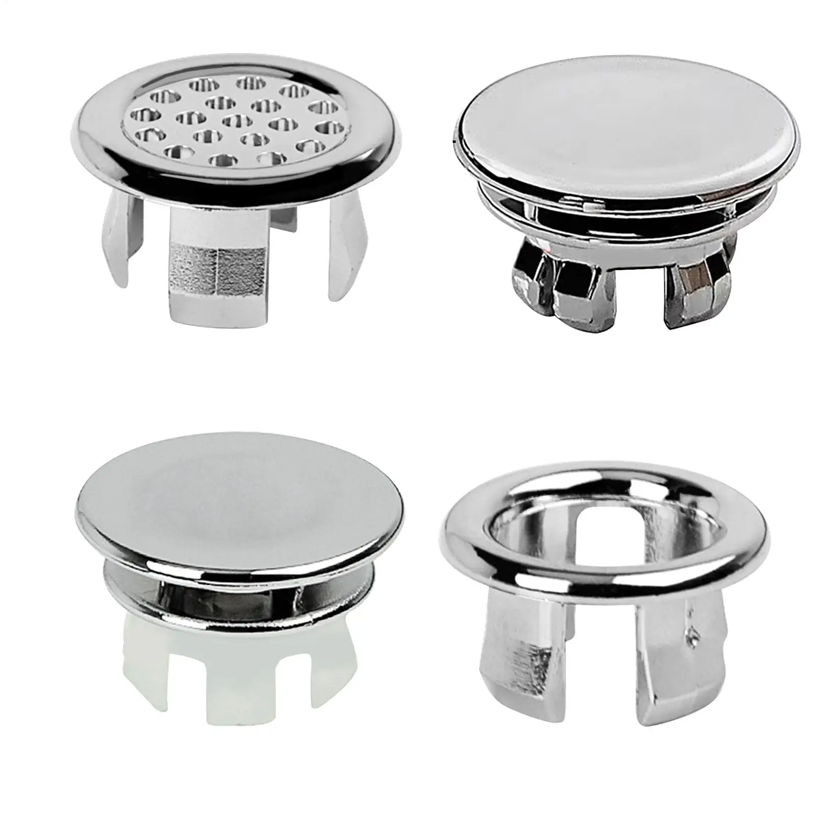 Bathroom Overflow Drain Cover, Round Basin Trim Drain Cap Cover, 22-24mm Sturdy Double Layer Overflow Cover Insert In Hole