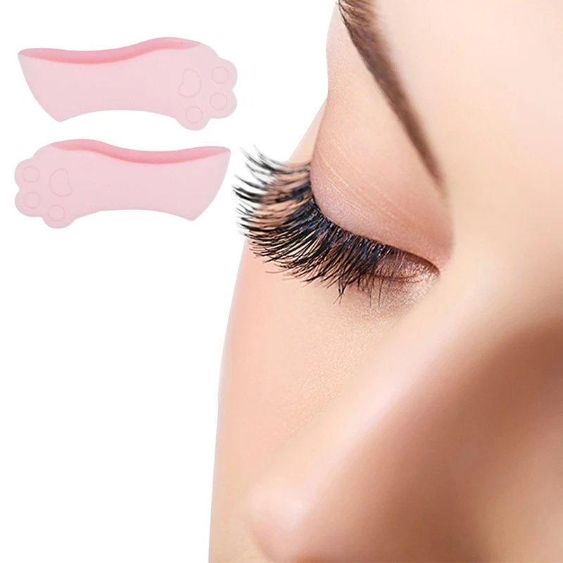 1 paire de tiges de cils applicateur de cils de levage 3D Silicone recourbe-cils outil de greffage tampon de permanente de cils inférieurs