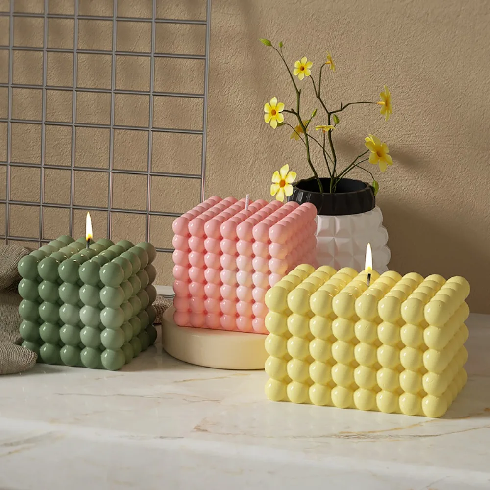 Rectangular Sphere Column Candle Silicone Mould Magic Cube Soap Resin Crystal Mold Square Chocolate Mousse Cake Mould Home Decor