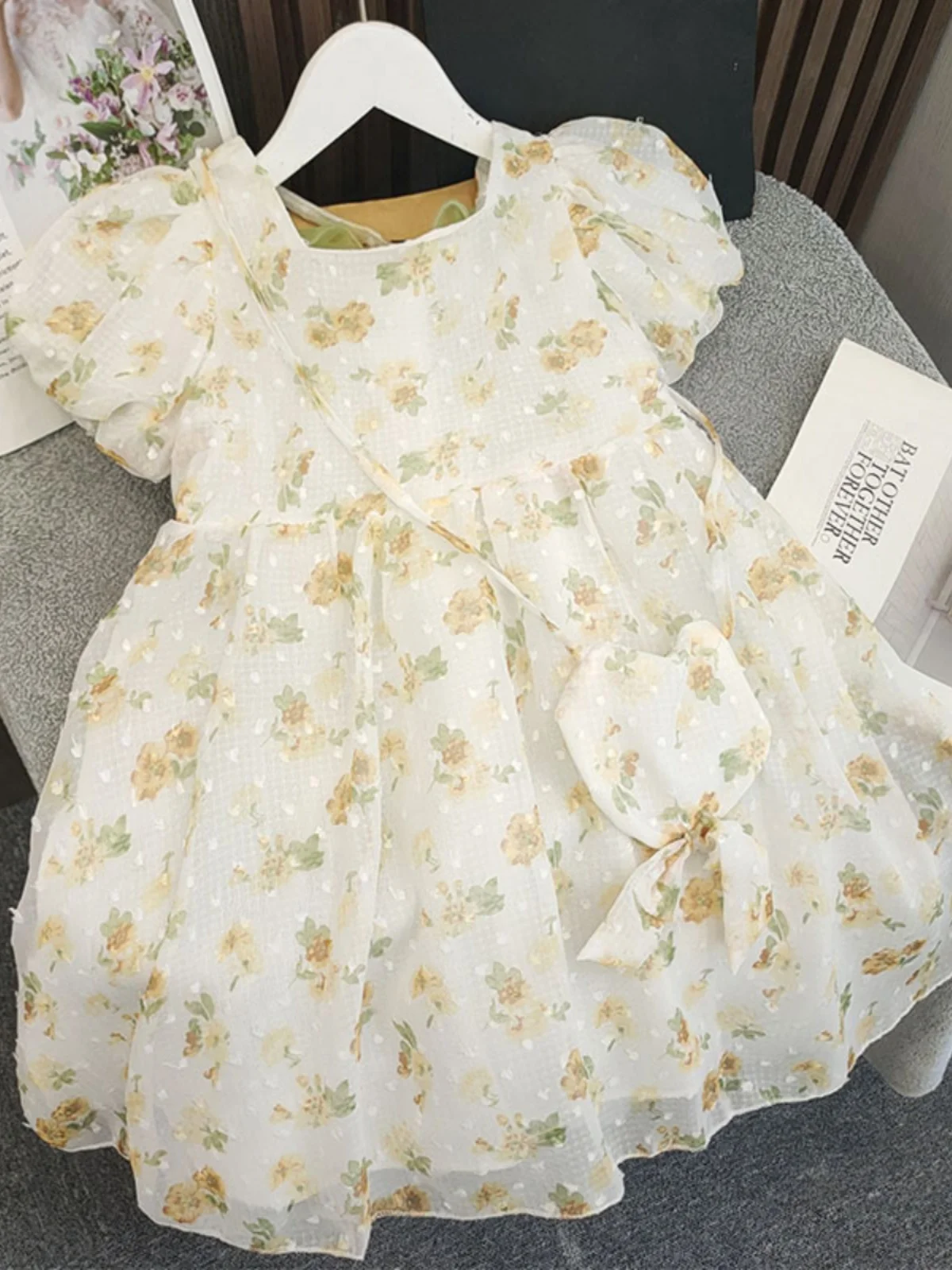 Princ Dr meisjes zomer bloemen knoop tule Dr Koreaanse Sle Svel jurk voor kleine meisjes