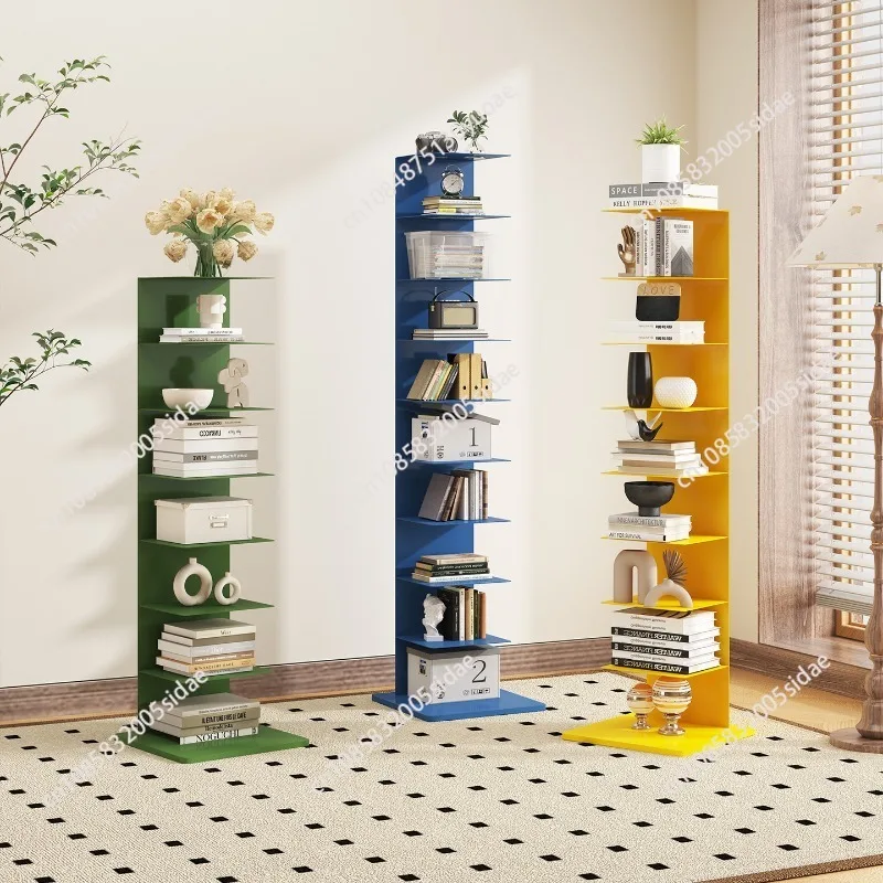 Nordic Creative Invisible Floor Bookshelf Personalized Storage Rack for Small Corner