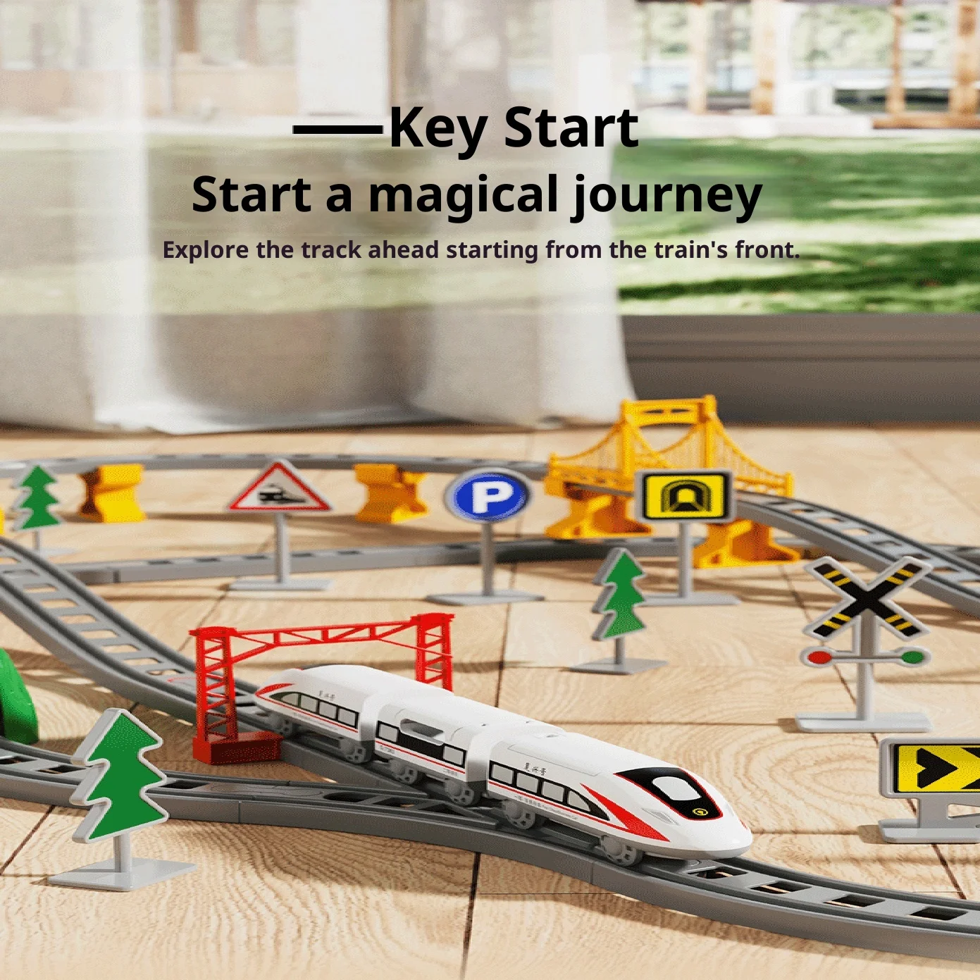 مجموعة قطار كهربائي للأطفال مع لعبة مسار سيارة تجميع نموذج هدية تعليمية عالية السرعة للسكك الحديدية مجموعة لعب هدية جديدة #6