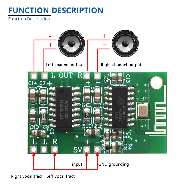 CA-8469 5V Bluetooth Amplifier Module PAM8403 Amplifier+CA-6928 5.0 Bluetooth D