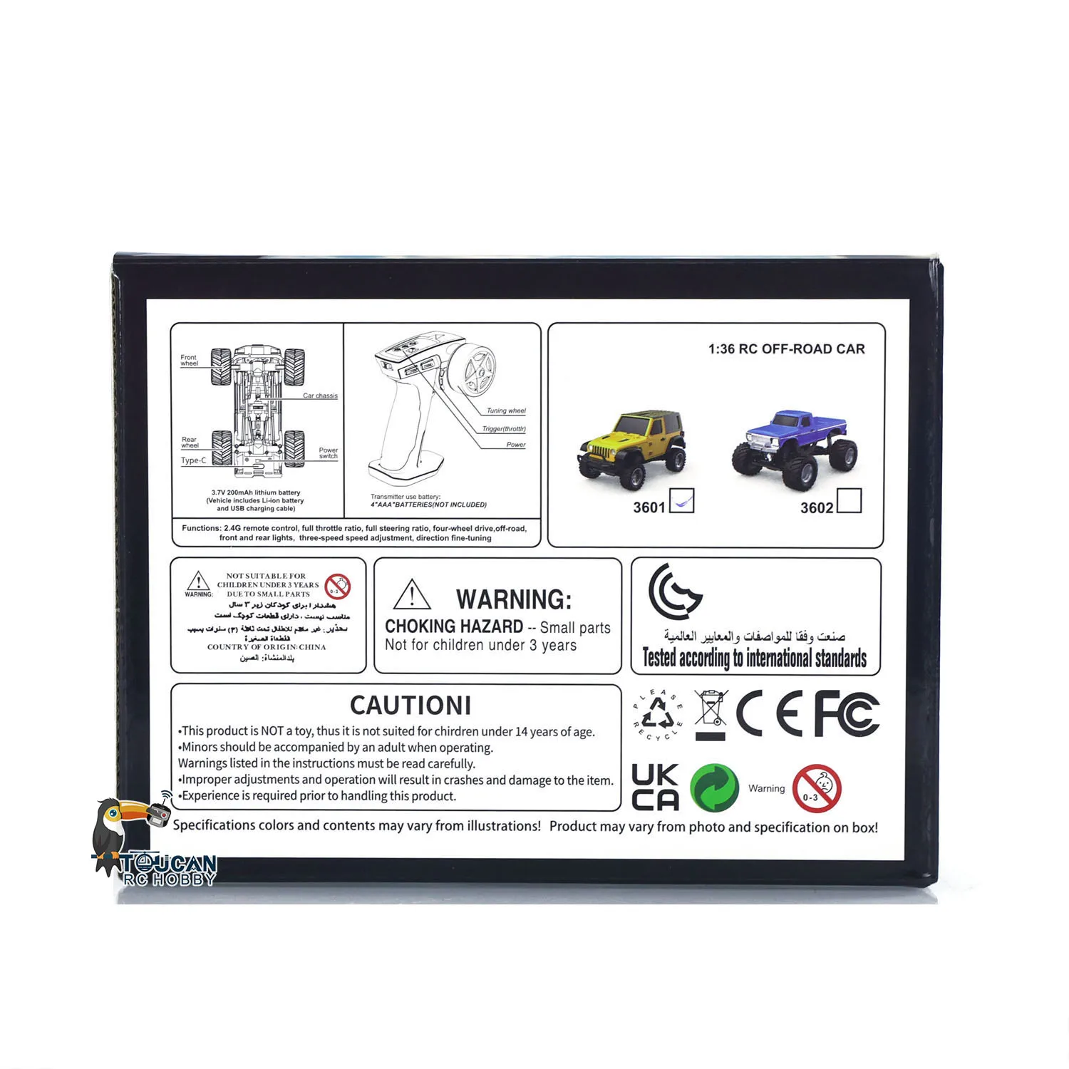 

На складе в США 2,4G 1:36 4WD с дистанционным управлением Rock Crawler RC Off Road Car 4x4 RTR Модель автомобиля Мини-игрушки для детей Рождественские подарки