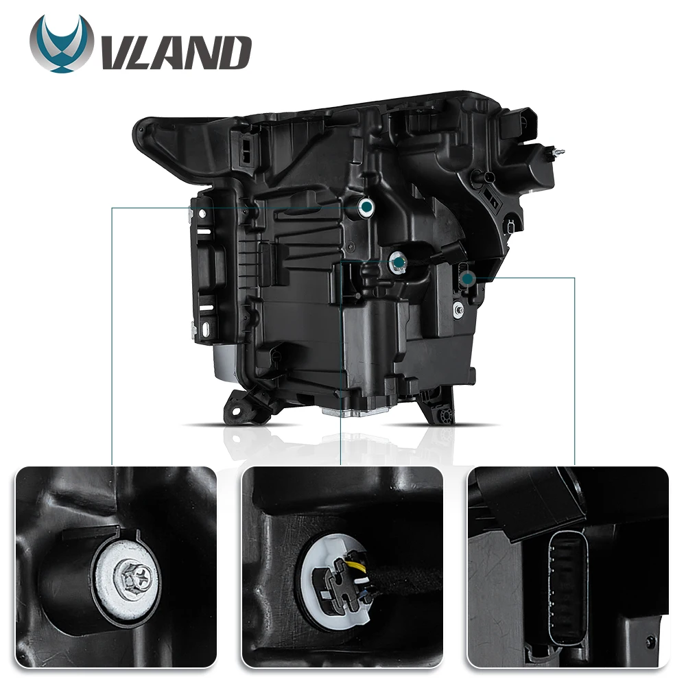 VLAND Headlamp Car Headlights Assembly FOR FORD F150 2021 LED Head Light With Moving Turn Signal Dual Beam Lens Plug-and-play