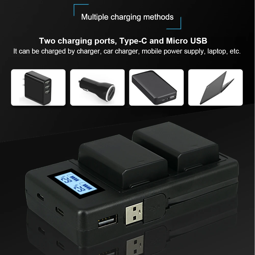 PALO EN EL25 ENEL 25 EN-EL25 Battery Reachargeable EN-EL25 Battery +LCD USB Charger For Nikon Z50 ZFC Z 50 Z FC MH-32 Camera