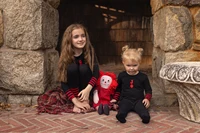 2026 Ali Plus Children Autumn Soft Striped Set  Kids Cotton Sets  Family Matching Outfits 2