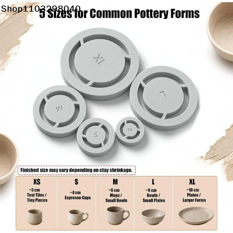 5 Sizes Pottery Foot Ring Template Consistent Base Ring Mold Lightweight Ceramic Clay Trimming Tool DIY Ceramic Making Supplies