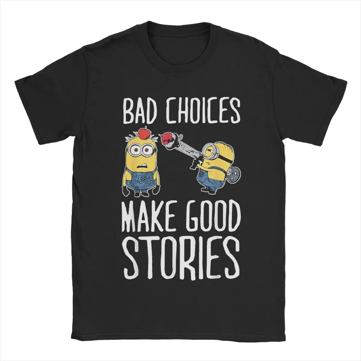 Despicable Me Minions Humor Good Stories T-Shirt Men Women Unique Pure Cotton Tees Round Neck T Shirt Summer Clothing