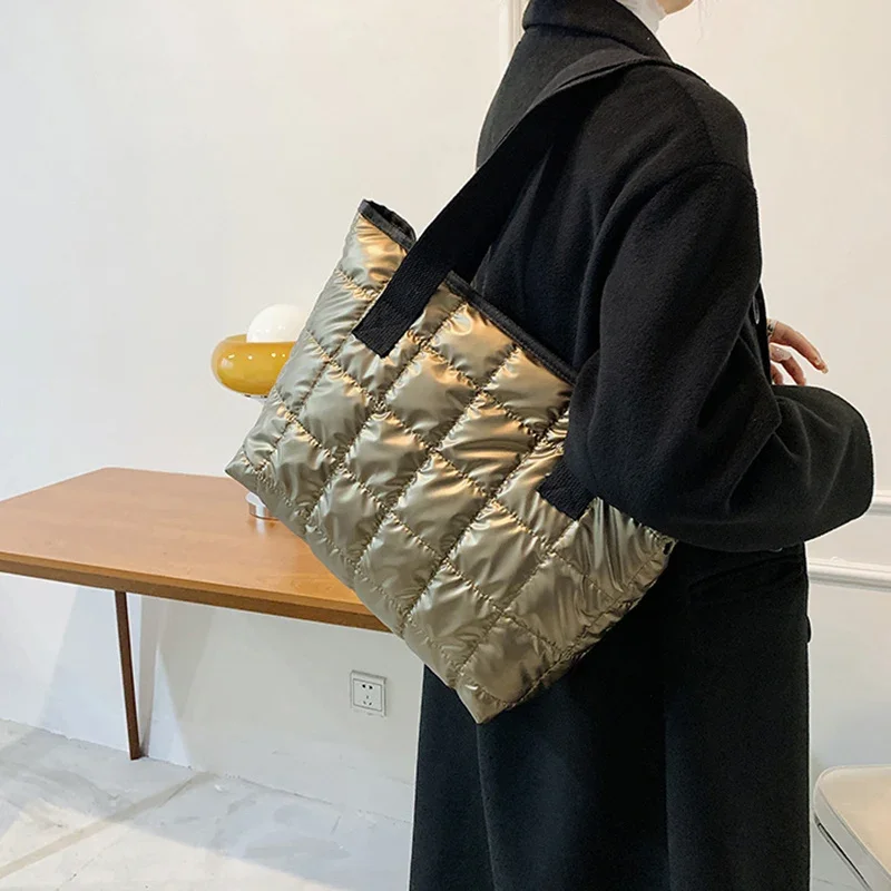 

For Women Space Cotton Handbag Totes Fashion Winter Daily Use Bag bolsa feminina Casual Large Capacity Shoulder Bags